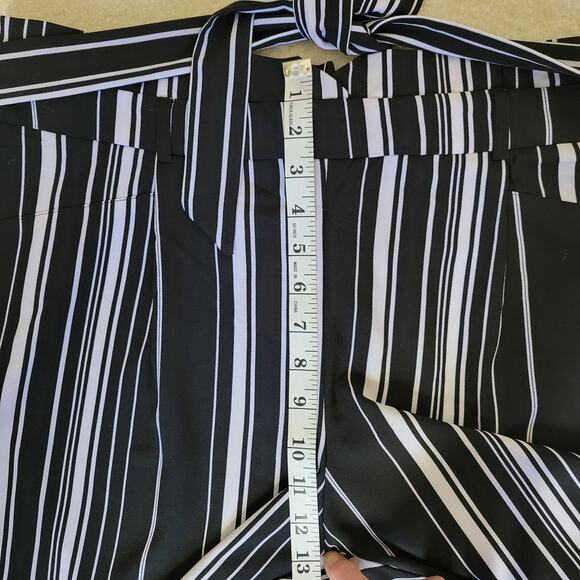 SOHO Apparel Ltd Size PXL Paperbag Pull On Wide Leg Pleated Striped Tie Pants - Picture 8 of 13